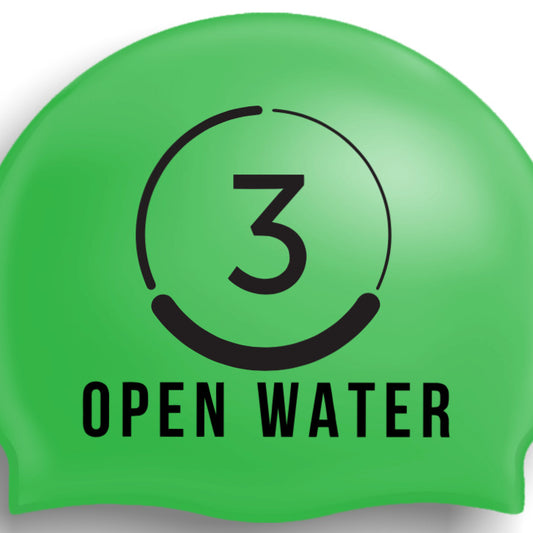 Do3 green open water silicone swim hat